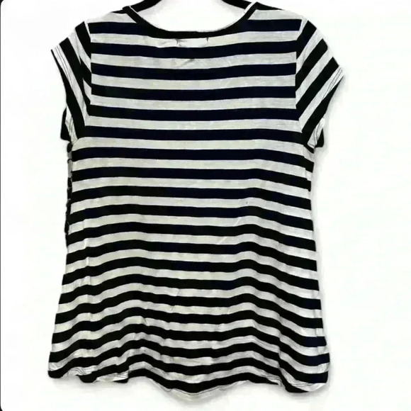 Altar'd State Women's Navy Blue/Wht Striped  w Lace Size Small - Picture 3 of 7